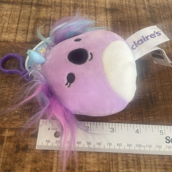 Kellytoy Squishmallows 3.5” Bethany Koala Unicorn  Clip-On Claire’s Purple - Picture 6 of 7